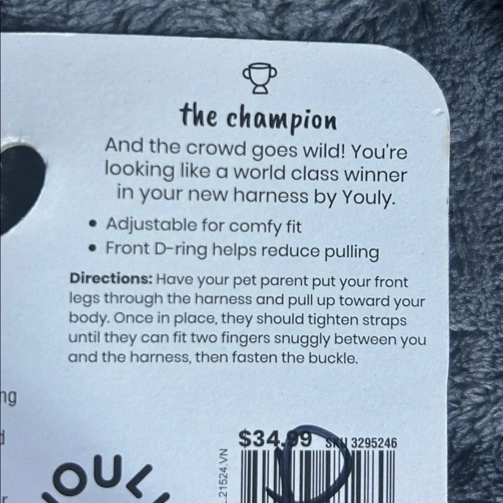 NWT YOULY padded dog harness M